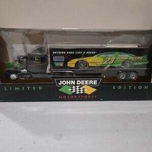 John Deere Limited Edition Motorsports Diecast Transporter - Green/Yellow